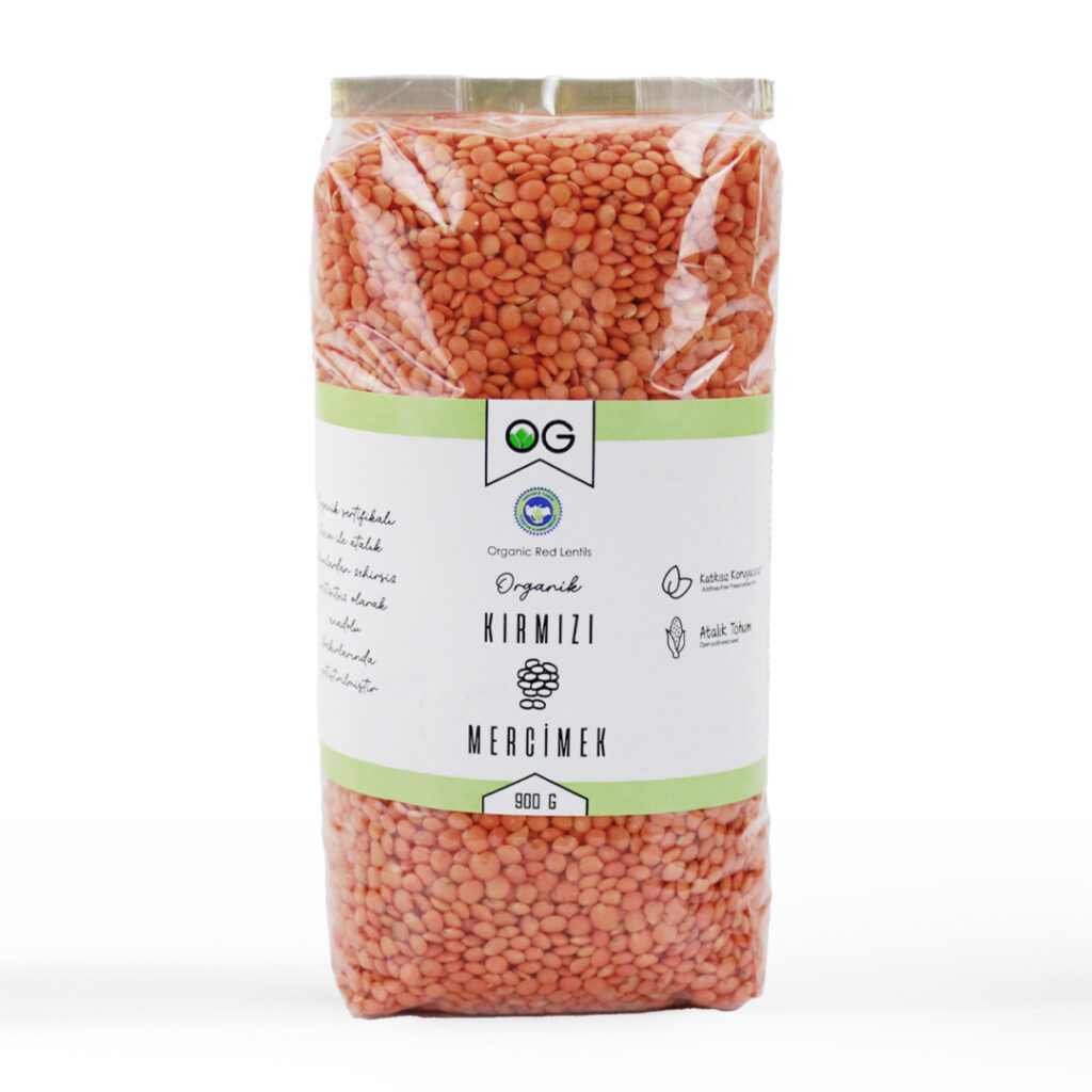 OG Organik Kırmızı Mercimek 900 gr paketi